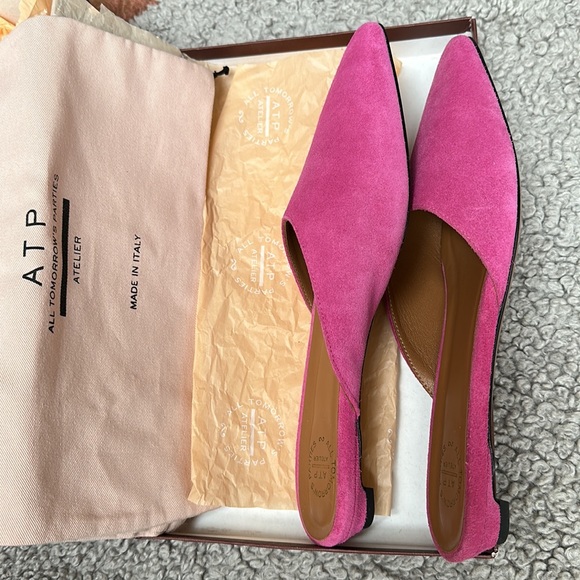 ATP fuchsia flat mules - Picture 4 of 8